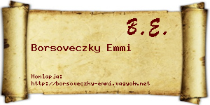 Borsoveczky Emmi névjegykártya